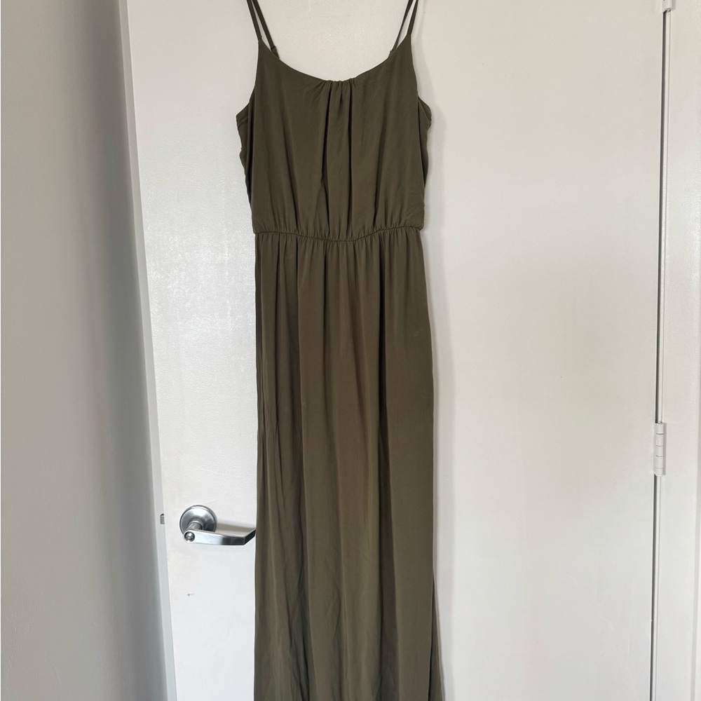 Elegant Olive Green Maxi Dress